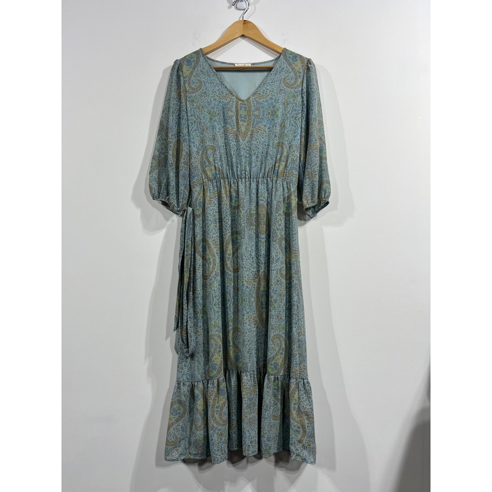 Jane + Delancey Tiered Paisley Midi Dress Womens Small Fairy Romantic Cottage